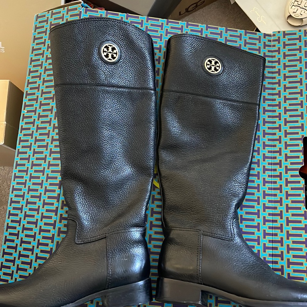 Tory Burch junction riding boots black size 7